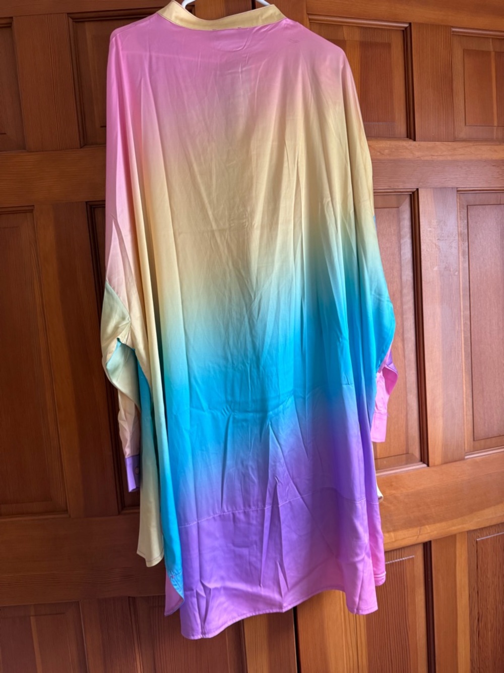 Dressed in LALA satin playsuit pastel rainbow daydream 2X 2-pc set plus size NWT - Picture 4 of 7